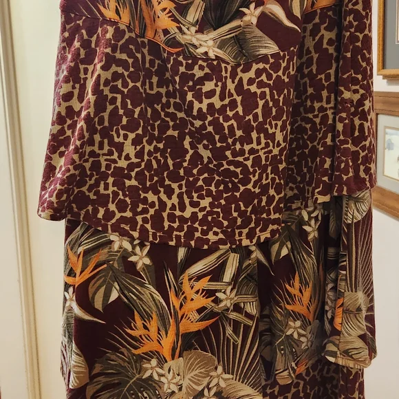 Leopard and Tropical Print Skirt - Picture 2 of 7